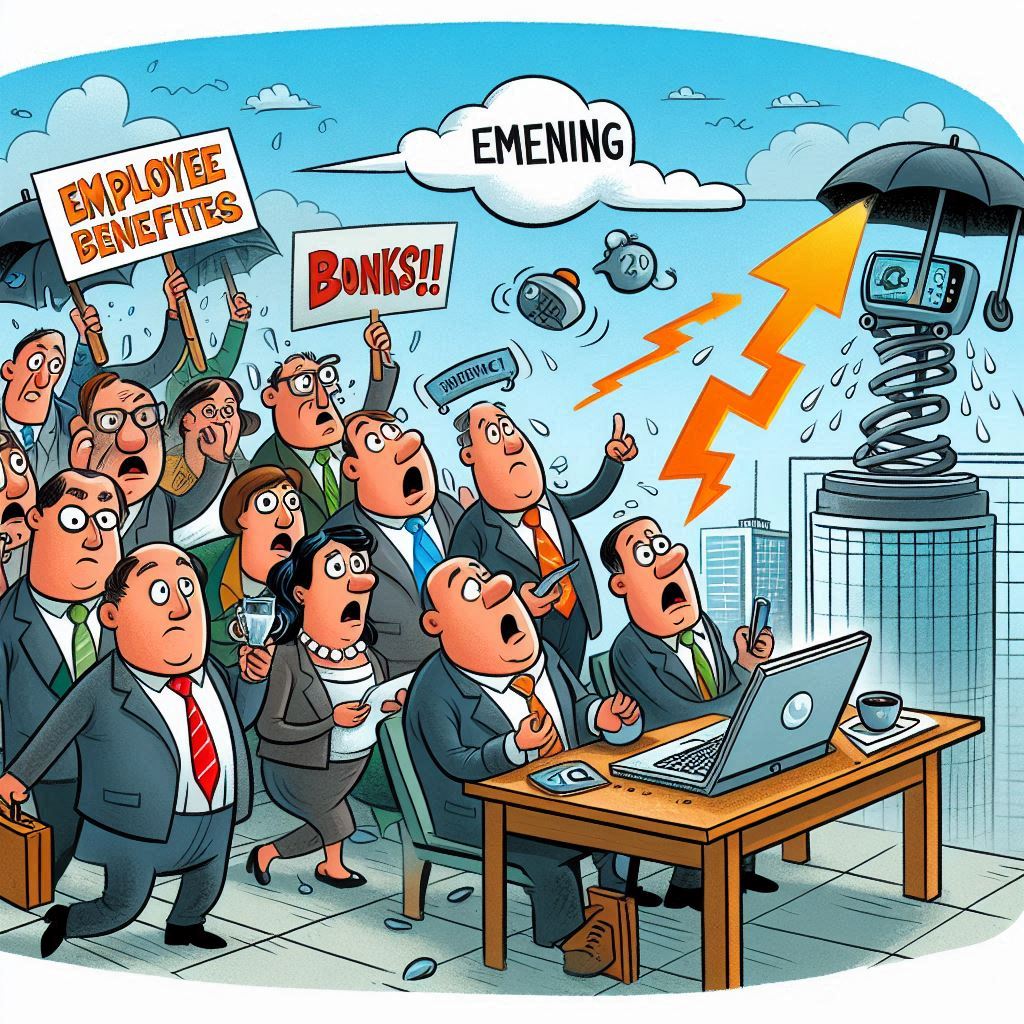 cartoon about Emerging Trends in Employee Benefits