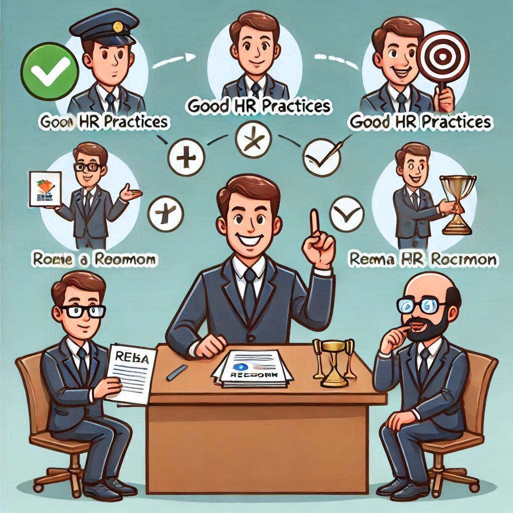 formal cartoon about good HR Practices
